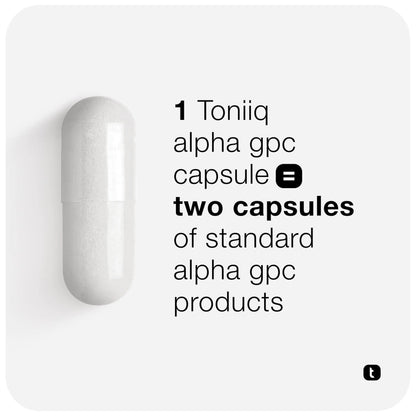 Toniiq Ultra High Purity Alpha GPC Capsules - 600mg Concentrated Formula - 90%+ Highly Purified and Bioavailable Nootropic - 120 Capsules Alpha GPC Supplement Toniiq buy supplements Au
