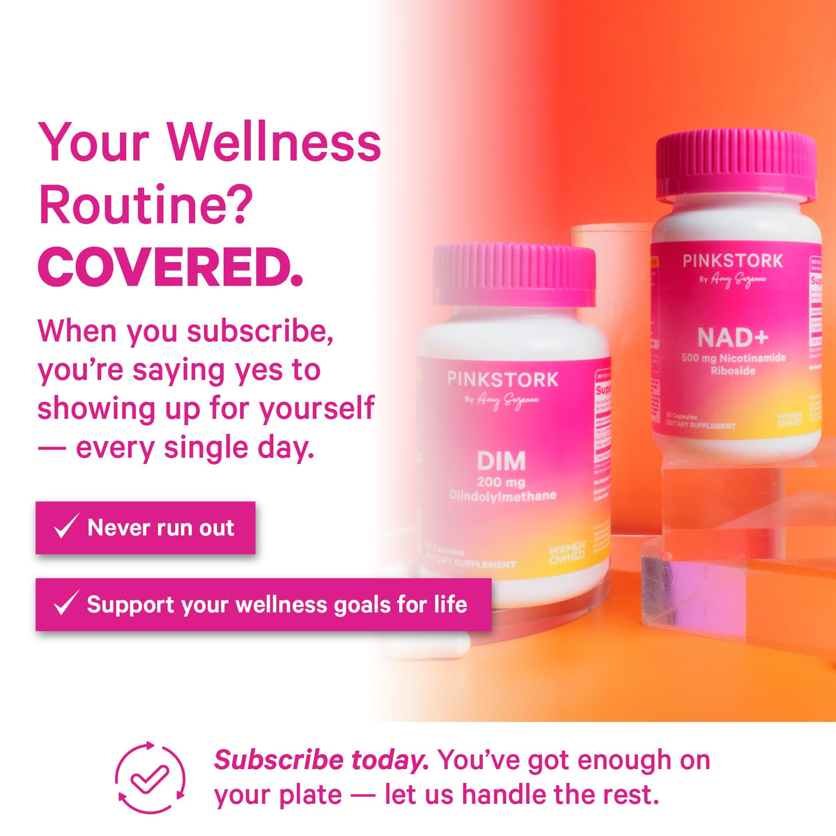 Pink Stork NAD+ Supplement for Women | 500mg Nicotinamide Riboside NR | Clinically-Studied Pure NMN Powder | Brain + Cognitive Support |Energy, Skin Essentials Over 30 | 1 Month Supply Pink StorkBuy Supplements Australia