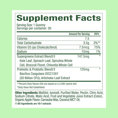 WonderGreens Kids Super Veggie Gummies – Sugar-Free, Allergen-Free Multivitamin for Picky Eaters with Probiotics