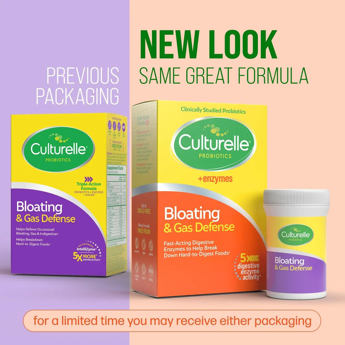 Culturelle Bloating & Gas Defense, Digestive Enzymes & Probiotics for Digestive Health, 30 Capsules, Supports Occasional Indigestion & Discomfort CulturelleBuy Supplements Australia