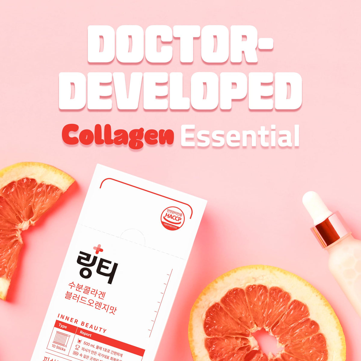 LINGTEA Doctor Developed Hydration Aqua Collagen Drink Mix -Blood Orange Flavor | 1,000mg Ultra-Micro Collagen | Maximum Absorption | Rapid Hydration | Vitamin C | Anti-Aging | Skin Health | 10 Count LINGTEABuy Supplements Australia