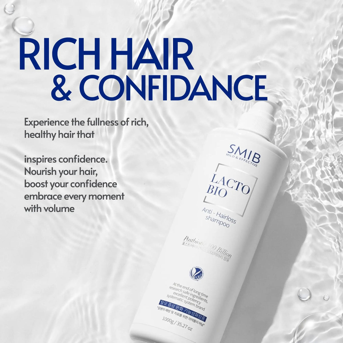 SMIB Lactobio Shampoo – With 100 Billion Postbiotics – For Fuller-Looking Hair and Scalp Care – Korean-Inspired Formula (35.27 oz) SMIBBuy Supplements Australia