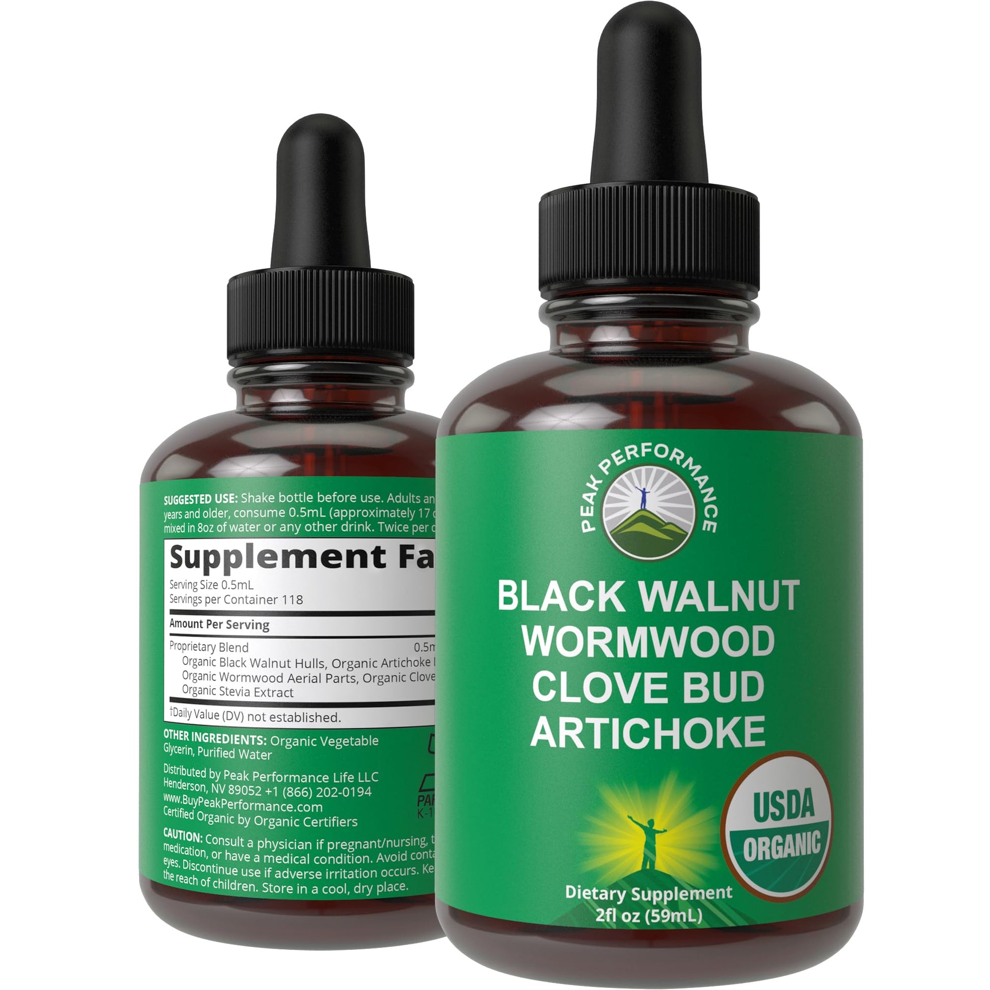 USDA Organic Wormwood Black Walnut Clove Drops Cleanse for Humans. Sugar Free Supplement for Intestinal Cleanse, Detox Support for Adults and Kids. with Artichoke and Clove Bud. Kosher, No GMOs Peak PerformanceBuy Supplements Australia