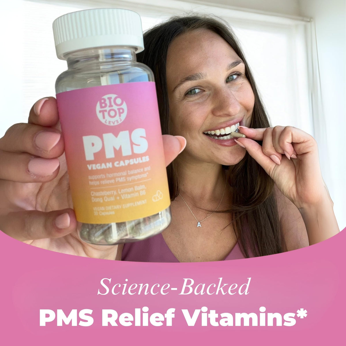 BIOTOPLEVEL PMS Support Supplement for Women & PMS Relief, Hormone Balance & Menstrual Period Relief for Cramps, Bloating & Mood Swings with Chasteberry, Vitamin B6, Lemon Balm, Dong Quai, 30 Count BIOTOPLEVELBuy Supplements Australia