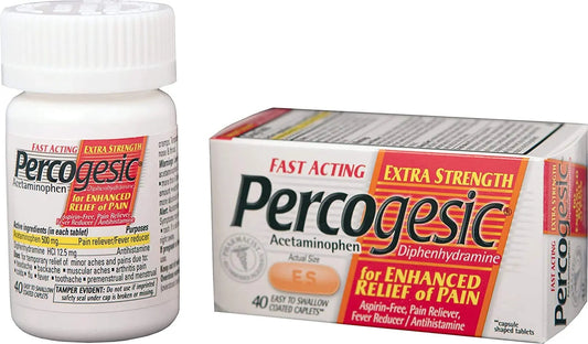 Percogesic Aspirin Free Pain Relief Tablets, Extra Strength, Acetaminophen and Diphenhydramine, 40 ct (Pack of 1) PercogesicBuy Supplements Australia