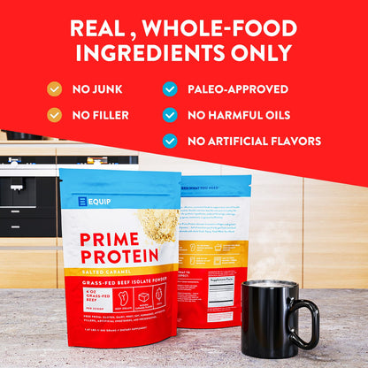 Equip Foods Prime Protein - Grass Fed Beef Protein Powder Isolate - Paleo and Keto EquipBuy Supplements Australia