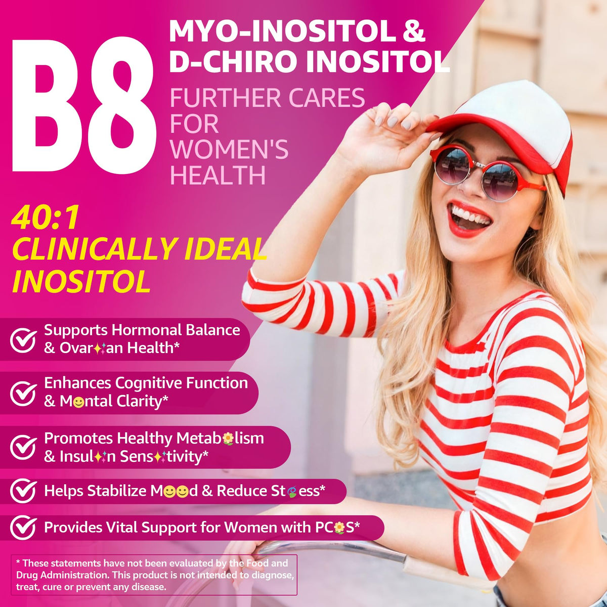 Myo-Inositol & D-Chiro Ideal 40:1, Inositol + Omega-3(3:1) Gummies, Hormone Balance for Women | Sugar Free Inositol Gummies w/Omega 3 DHA:EPA (3:1), Inositol Supplement for Cycle Health, Vegan, 60 Ct EnvyCureBuy Supplements Australia