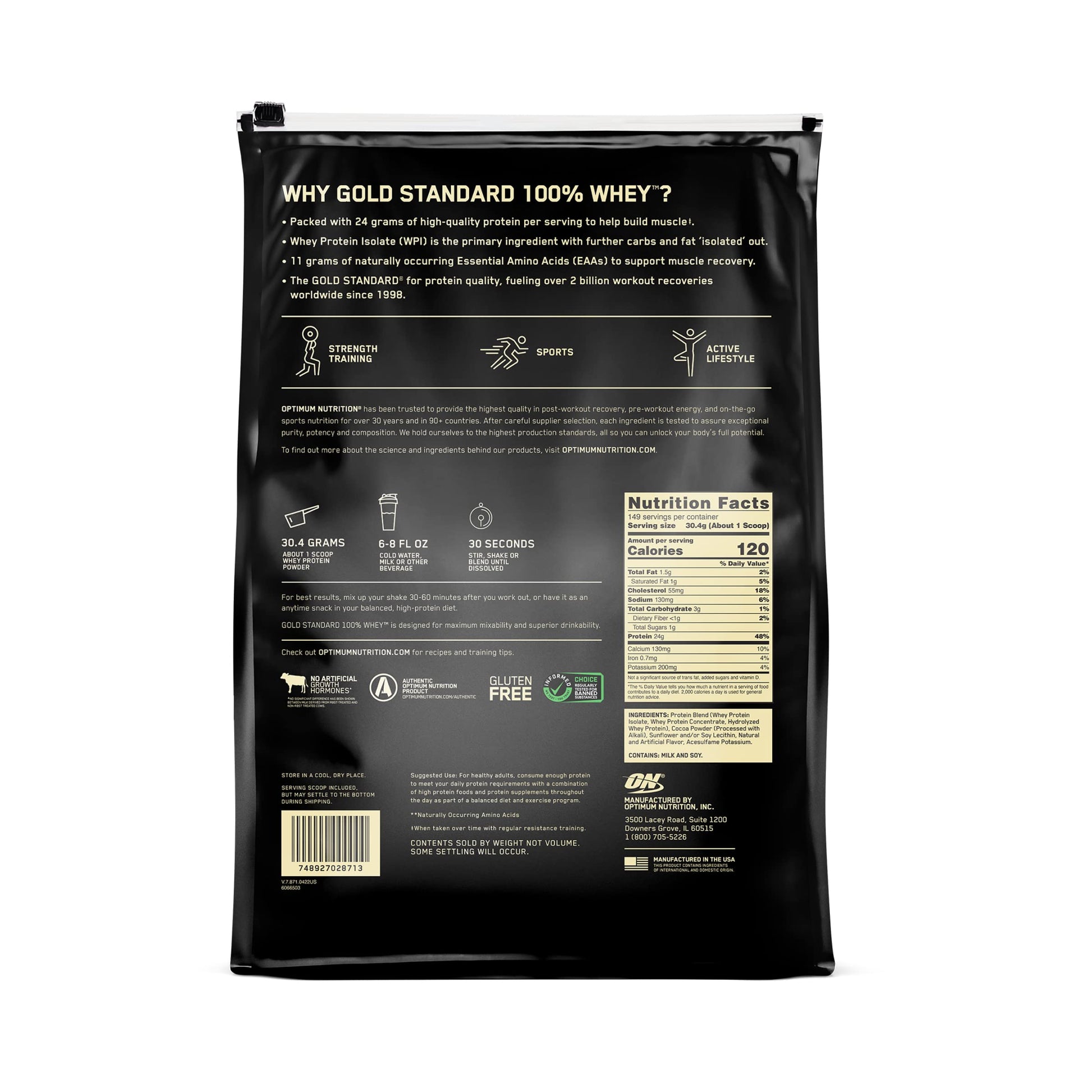 Optimum Nutrition Gold Standard 100% Whey Protein Powder, Double Rich Chocolate Optimum NutritionBuy Supplements Australia