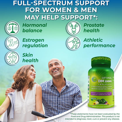 Optimal DIM 200mg Supplement for Women and Men - Made with Organic Whole Foods - Estrogen & Hormone Balance Support Diindolylmethane Complex - Maximum Absorption Delayed-Release Capsules - 60 Count SUPPLEMENTS STUDIOBuy Supplements Australia
