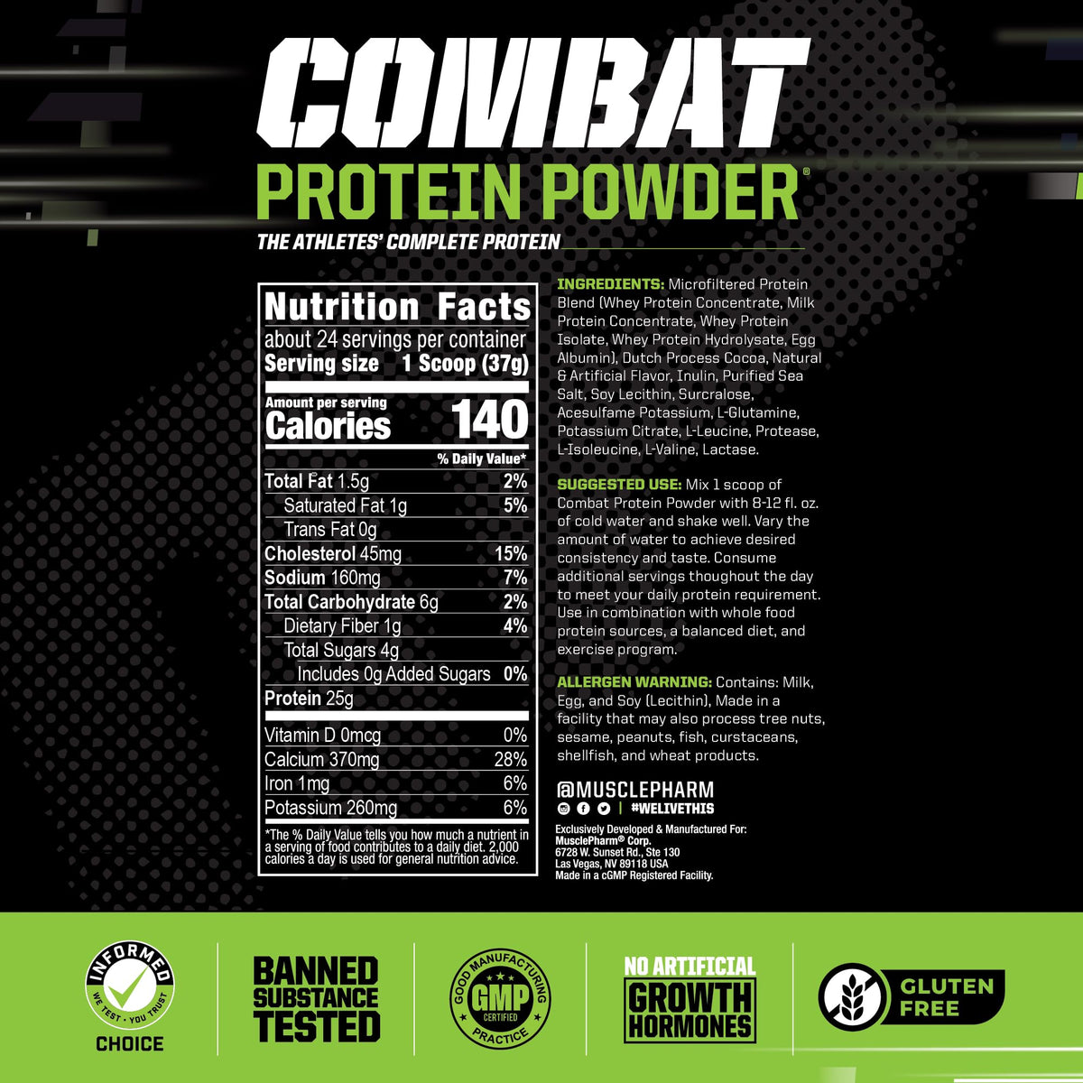 Muscle Pharm Combat Protein Powder, Fuels Muscles for Productive Workouts, 5 Protein Muscle PharmBuy Supplements Australia