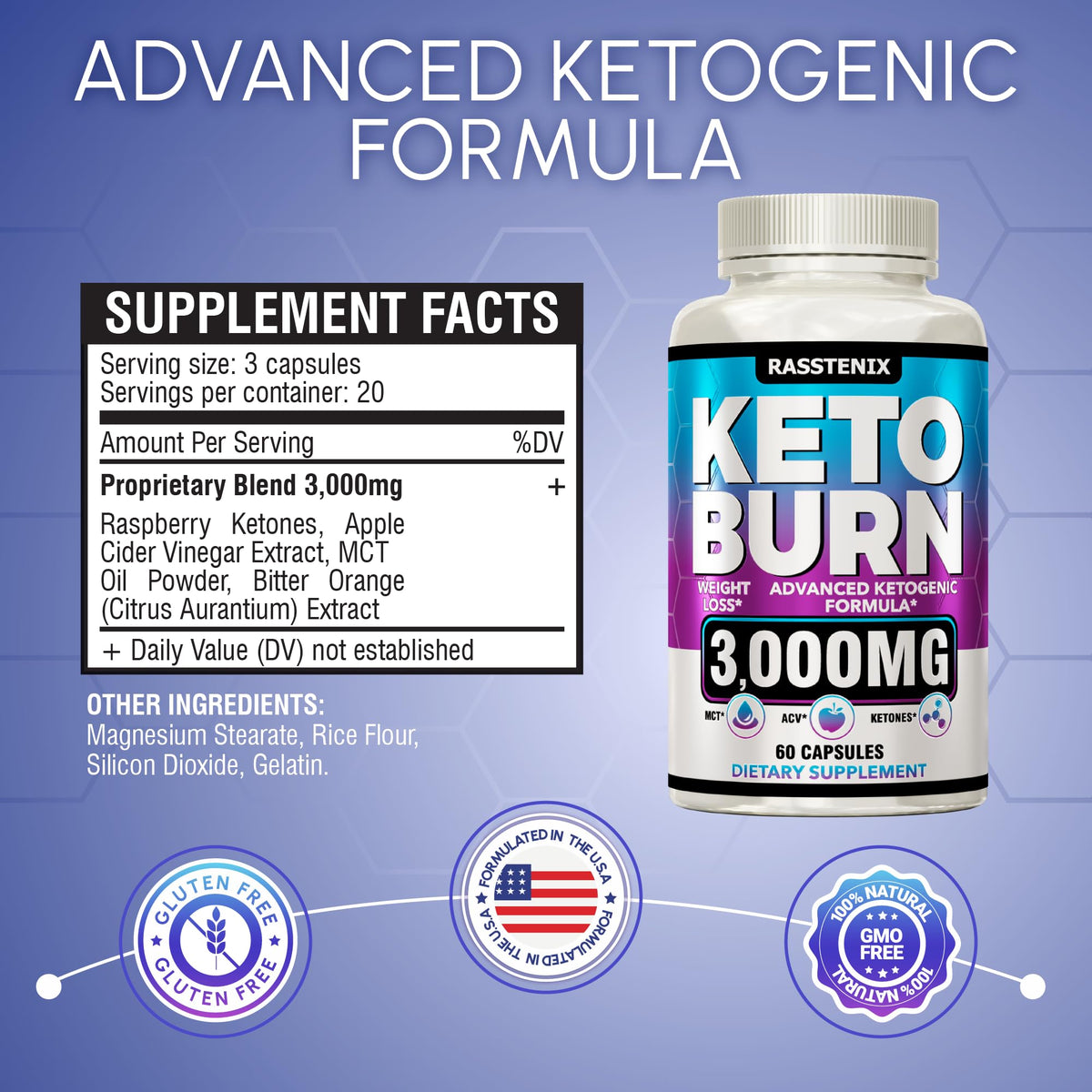 Rasstenix (2 Pack) Keto Pills - Lean Keto Diet Pills - Weight Fat Management Loss RasstenixBuy Supplements Australia