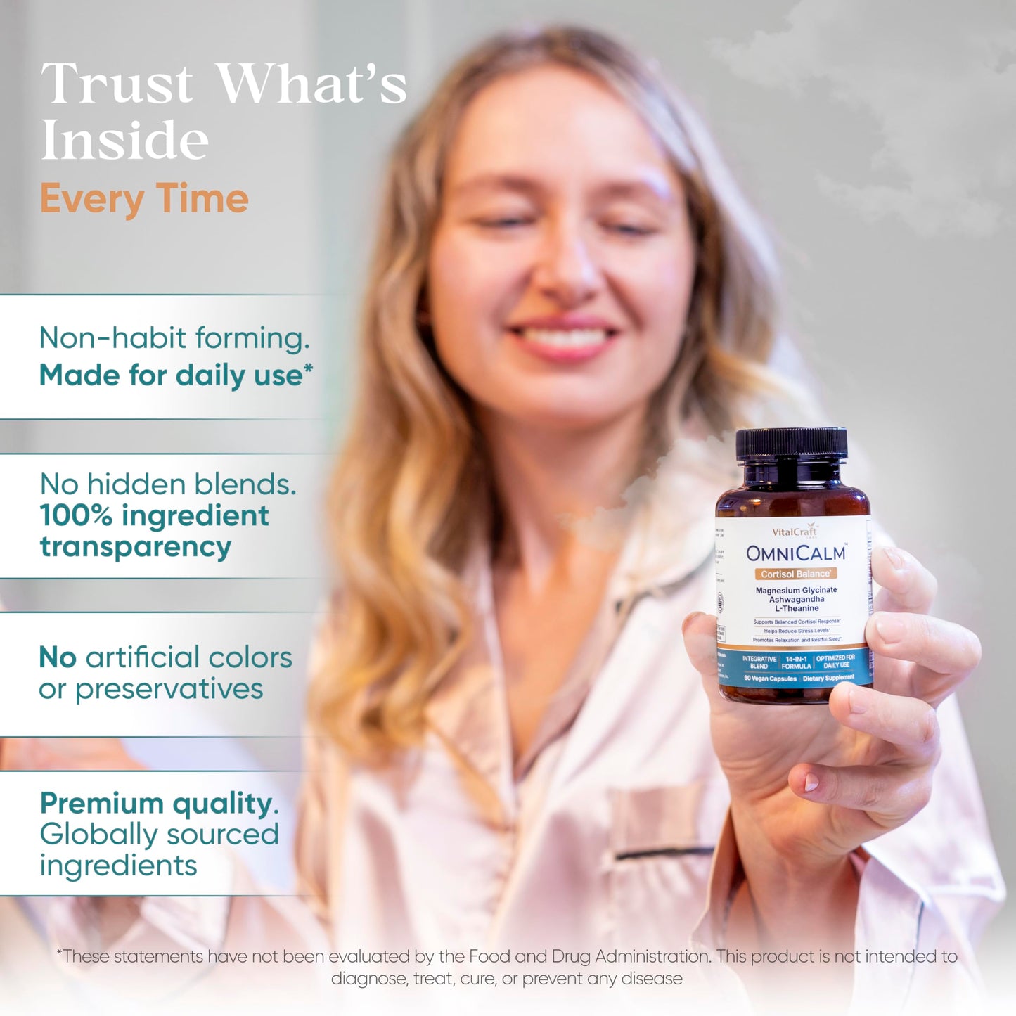 VITALCRAFT LABS OmniCalm Cortisol Supplements for Women & Men | Stress Relief & Sleep Support with Magnesium & Ashwagandha, L Theanine | 14-in-1 Cortisol Reducer, Manager, Detox – USA VITALCRAFT LABSBuy Supplements Australia