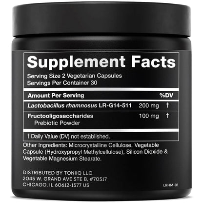Toniiq Lactobacillus Rhamnosus – Ultra High Strength 100B CFU with Prebiotic FOS – Delayed Release Capsules – Third-Party Lab Tested – 60 Capsules Toniiq buy supplements Au