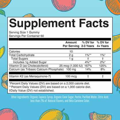 MaryRuth Organics Calcium with Vitamin D & Vitamin K2, 2 Month Supply, Calcium Supplement Supports Bone Health & Joint Support, with Vitamins D3 K2 Gummies, Vegan, Non-GMO, Gluten Free, 60 Count MARYRUTH'SBuy Supplements Australia