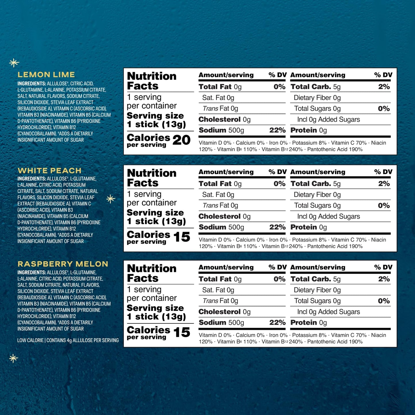Liquid I.V.® Hydration Multiplier Sugar-Free - Variety Pack Stocking Stuffer - Raspberry Melon, Lemon Lime, and White Peach - 4 Pack (12 Sticks) Liquid I.V.Buy Supplements Australia
