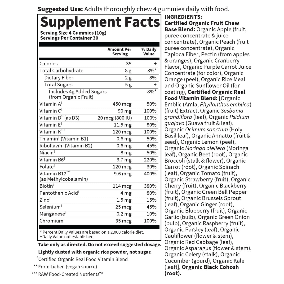 Garden of Life Organics Women 40+ Gummy Vitamins - Berry - Certified Organic, Non-GMO, Vegan, Kosher Complete Multi - Methyl B12, C & D3 Garden of LifeBuy Supplements Australia
