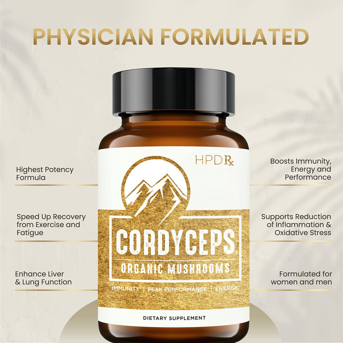 HPD Rx Premium Organic Cordyceps Mushroom Extract Performance , Pack of 2 HPD RxBuy Supplements Australia