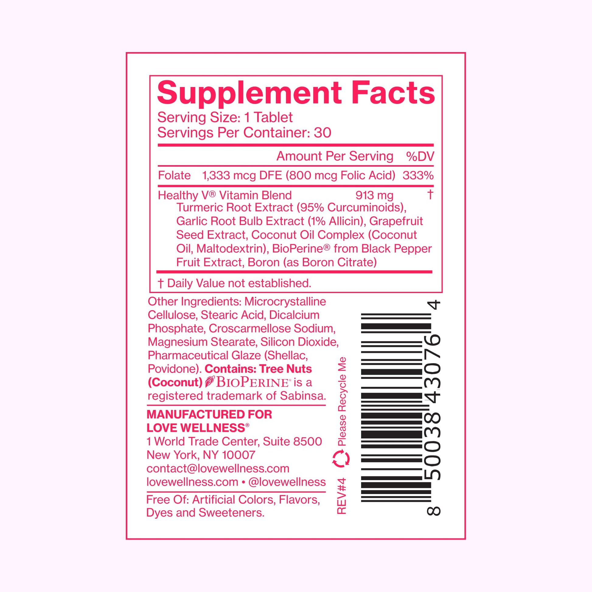 Love Wellness Healthy V Vitamin | Women's Vaginal Health Supplement | pH Balance, Gut Health & Immune Support Supplement | Balance of Candida Yeast with Turmeric, Garlic & Coconut Oil | 30 Count Love WellnessBuy Supplements Australia