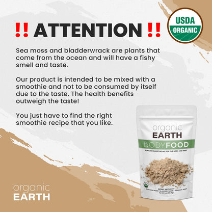 Organic Earth Irish Sea Moss Powder 8oz - Wildcrafted Sea Moss Organic with Bladderwrac Organic EarthBuy Supplements Australia