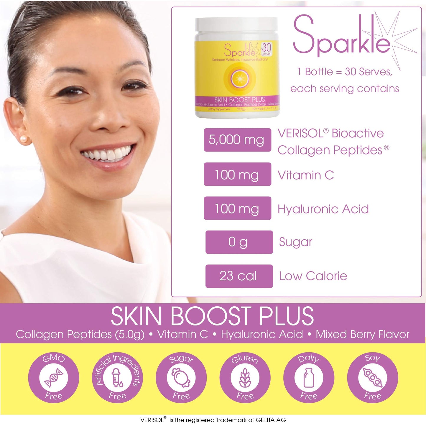 Hydrolyzed Collagen Powder - Sparkle Skin Boost Plus (Tropical Coconut Pineapple) Sparkle CollagenBuy Supplements Australia