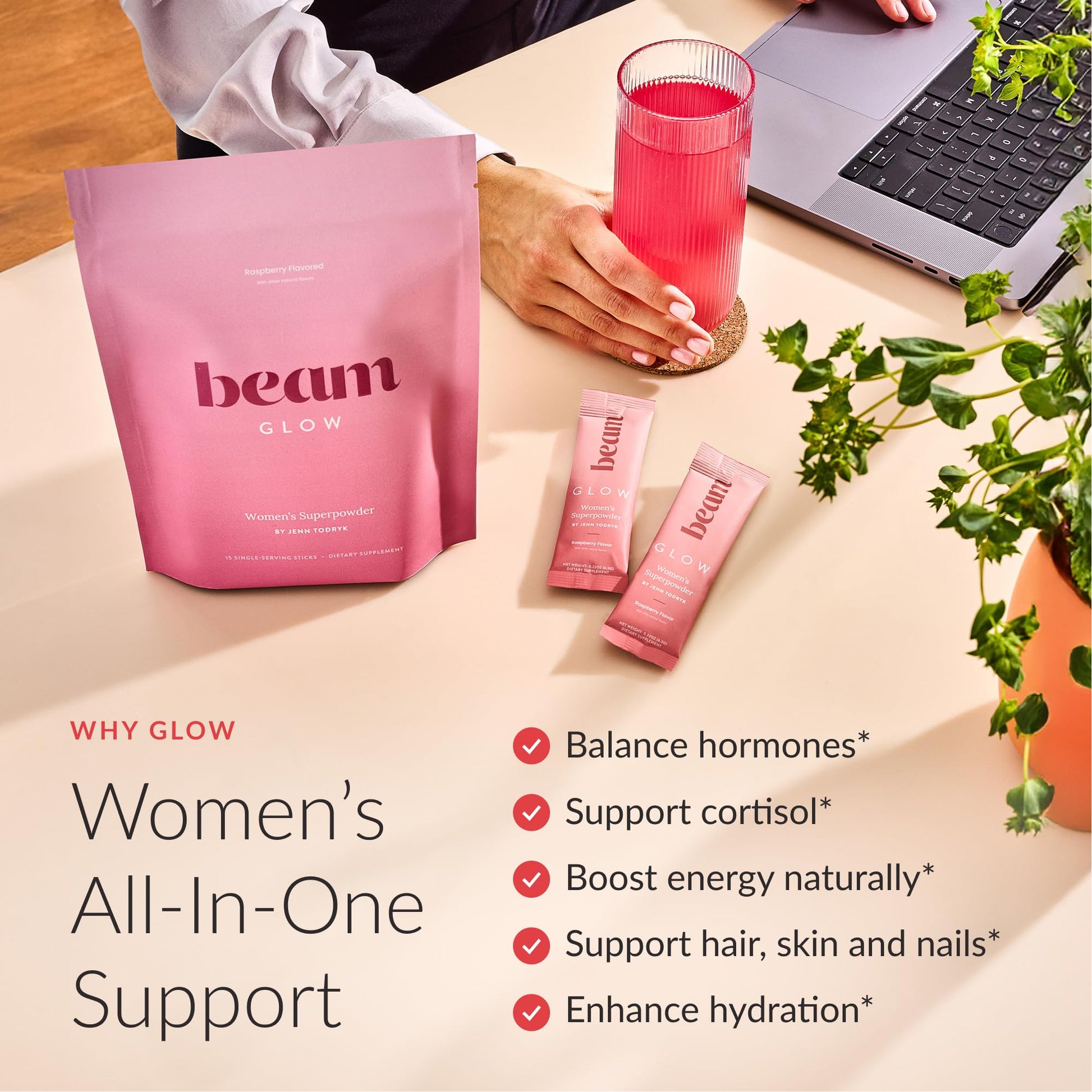 Beam Glow Hormone Balance Supplement for Women – Cortisol Supplement for Women, PMS Relief Supplement, Perimenopause & PCOS Support, Womens Vitamins, Thyroid Support with Ashwagandha & Selenium BeamBuy Supplements Australia