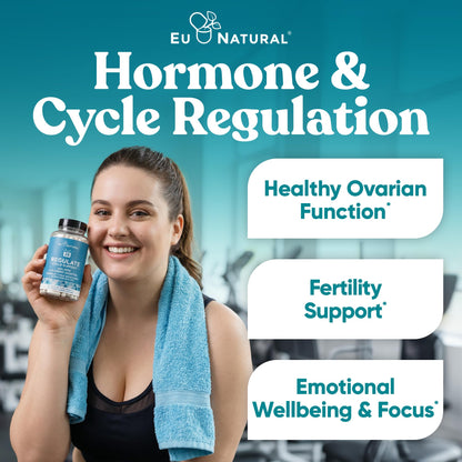 Regulate Cycle Support – Hormone Balance for Women at Optimal 40:1 Myo-Inositol 2000 mg & D-Chiro Inositol 50 mg – Supplement for Period Consistency, Menstrual & Ovulation Support – 120 Vegan Capsules Eu NaturalBuy Supplements Australia