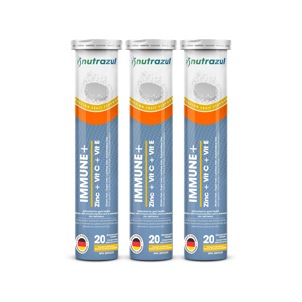 nutrazul Immune+ Effervescent Tablets, Vitamin C, Vitamin E & Zinc Supplement, Supports Overall Wellness with a VIT C, VIT E & Zinc Blend nutrazulBuy Supplements Australia