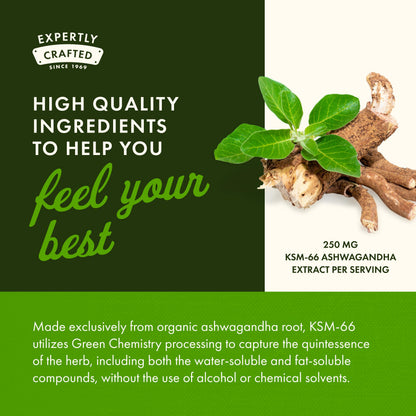 Swanson Ultimate Ashwagandha KSM-66 - Herbal Supplement Supporting Healthy Stress Levels & Relaxation - Natural Formula to Promote a Calm & Relaxed Mindset - (60 Veggie Capsules, 250mg Each) SwansonBuy Supplements Australia
