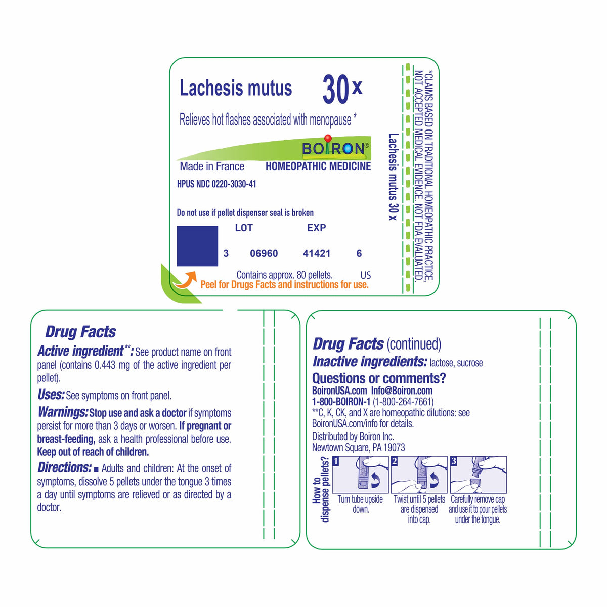 Boiron Lachesis Mutus 30X for Hot Flashes from Menopause - 80 Pellets BoironBuy Supplements Australia