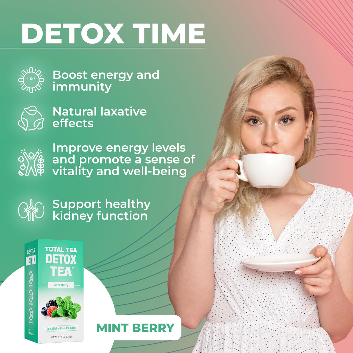 Total Tea Slimming Detox Tea for a Healthy Weight Support - Caffeine Free - Herbal Total TeaBuy Supplements Australia