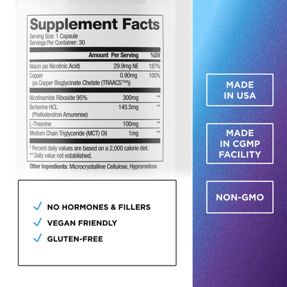 DR. EMIL NUTRITION NAD+ Boost - Nicotinamide Riboside Supplement for Longevity, Healthy Aging & Cellular Regeneration - NAD Supplement with with Berberine, L-Theanine & Niacin - 30-Day Supply DR. EMIL NUTRITIONBuy Supplements Australia