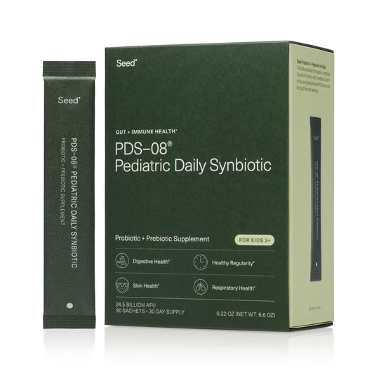 Seed PDS-08 Pediatric Daily Synbiotic - Fiber-Based Prebiotic & Probiotic for Kids - Digestive Health, Regularity, Constipation Relief - Ages 3-17 - Vegan and Shelf-Stable - 30 Sachets (30-Day Supply) Visit the Seed StoreBuy Supplements Australia