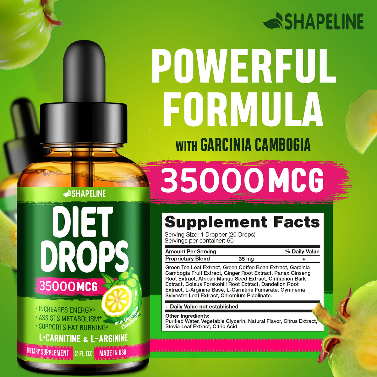 SHAPELINE Weight Loss Drops - Diet Drops 1 Fl Oz & 2 Fl Oz - Made in The USA - Appetite SHAPELINEBuy Supplements Australia