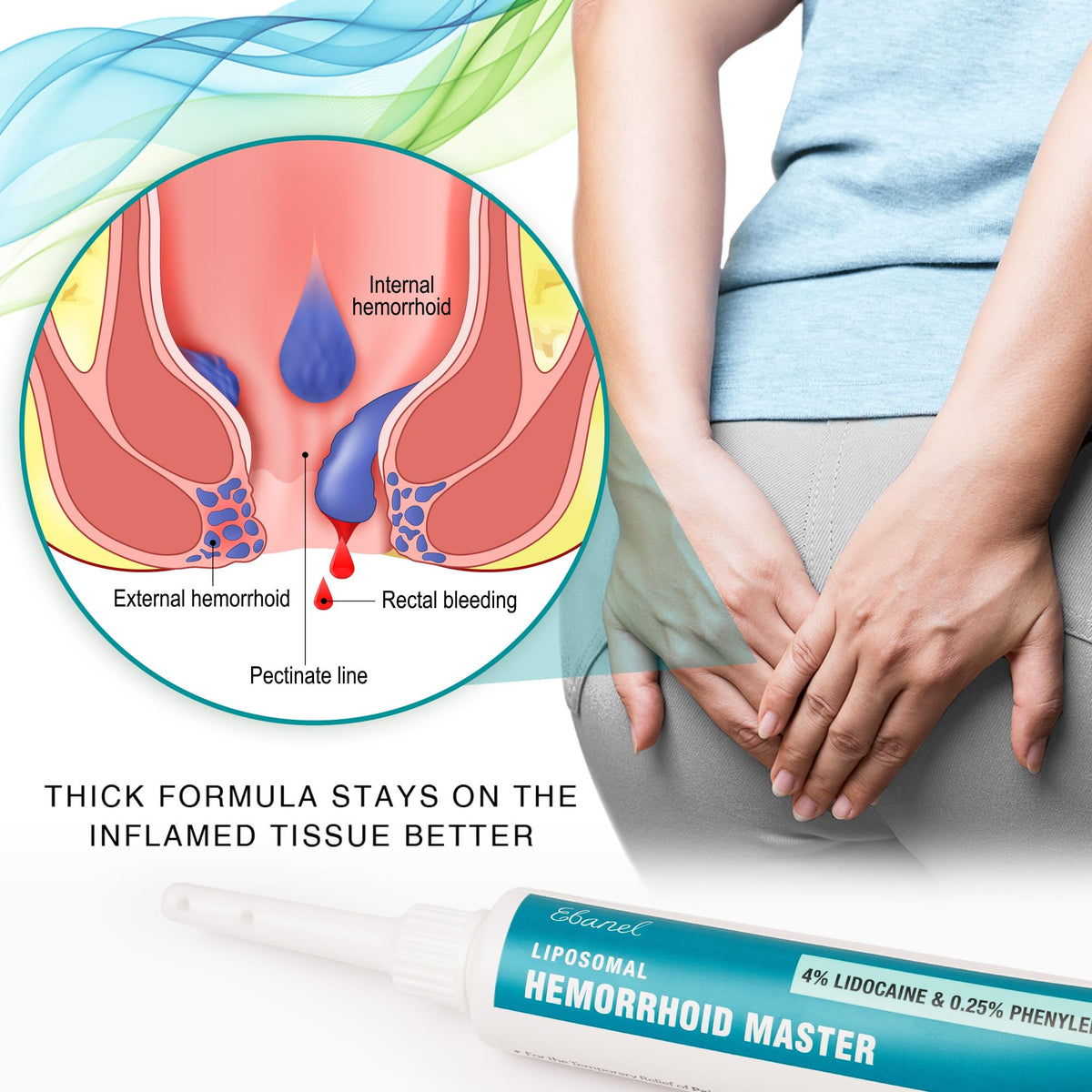 Ebanel 4% Lidocaine Hemorrhoid Treatment Ointment with Phenylephrine, Witch Hazel, Vitamin B6, Zinc Oxide, Frankincense, External and Internal Hemorrhoids Treatment Burn Itch Pain Relief Anal Cream Ebanel buy supplements Au