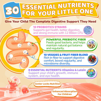 NEVISS Kids Multivitamin Gummies & Probiotics for Kids Teen + Veggie & Fruit Fiber Gummies NEVISSBuy Supplements Australia