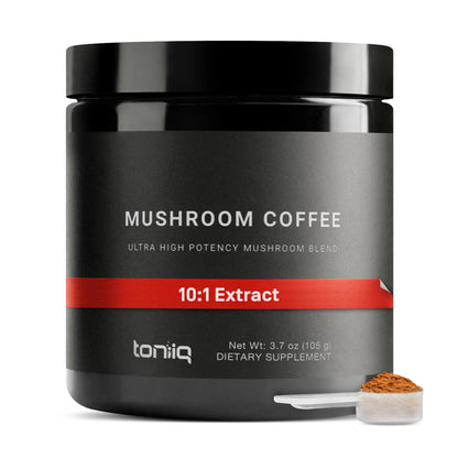 Mushroom Coffee - Ultra High Potency 10:1 Concentrated Extract - Colombian Sourced Beans with 10 Mushroom Blend, Lion's Mane & Cordyceps - Rich & Functional Coffee Alternative - Third-Party Lab Tested Toniiq buy supplements Au