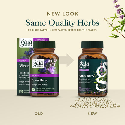 Gaia Herbs Vitex Berry - Vitex Traditionally Used to Support Hormone Balance for Women & a Healthy Menstrual Cycle* - 60 Vegan Liquid Phyto-Caps (30 Servings) Gaia HerbsBuy Supplements Australia