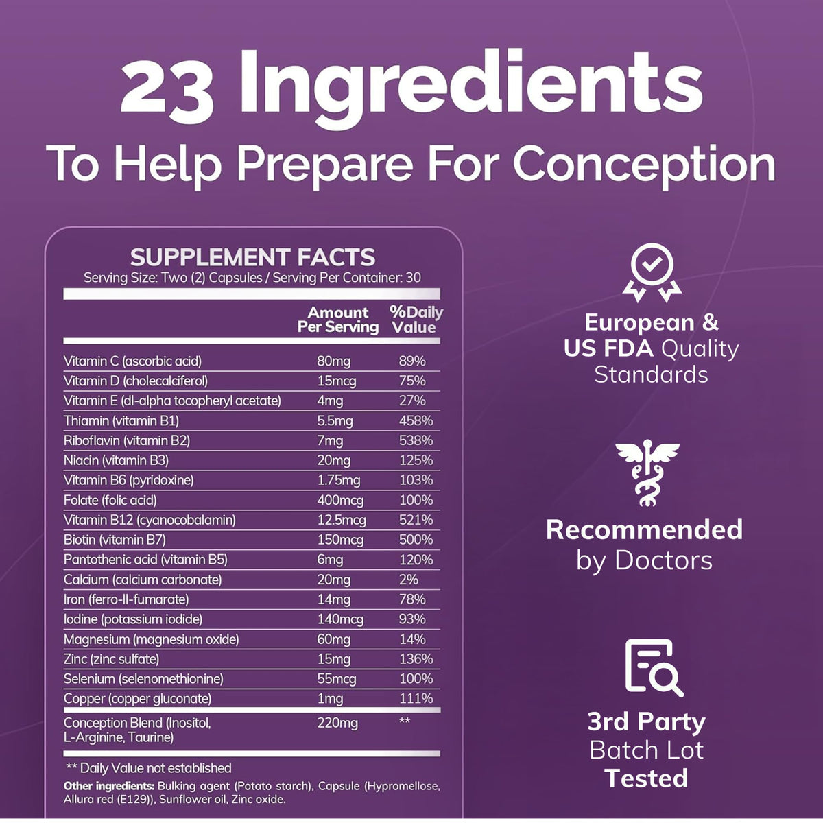 CONCEIVE PLUS Womens Fertility Support – Prenatal Multivitamin for Trying to Get Pregnant – Conception Blend, Hormonal Balance, Folate, Zinc, Thiamin, Riboflavin, Biotin – Non-GMO, Vegan – 30 Days CONCEIVE PLUSBuy Supplements Australia