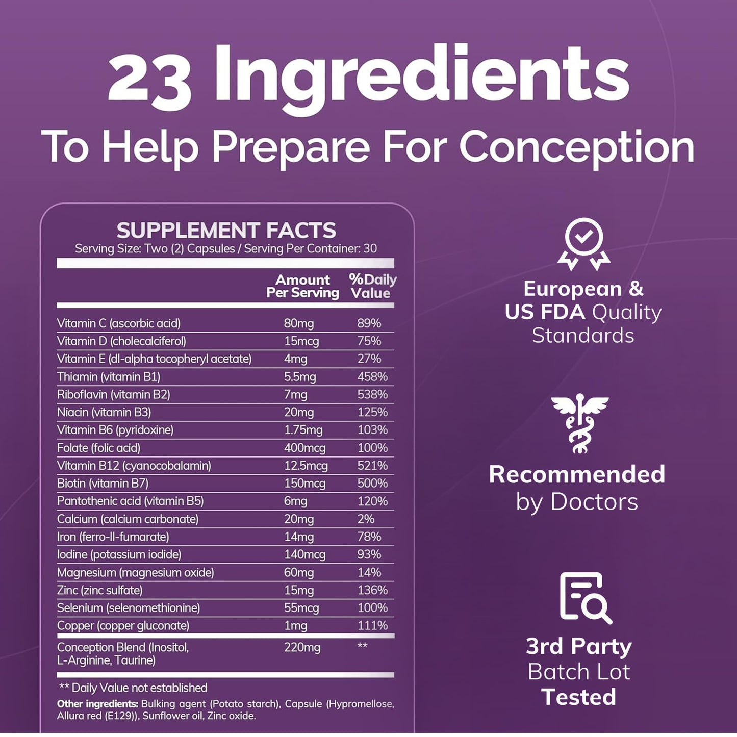 CONCEIVE PLUS Womens Fertility Support – Prenatal Multivitamin for Trying to Get Pregnant – Conception Blend, Hormonal Balance, Folate, Zinc, Thiamin, Riboflavin, Biotin – Non-GMO, Vegan – 30 Days CONCEIVE PLUSBuy Supplements Australia