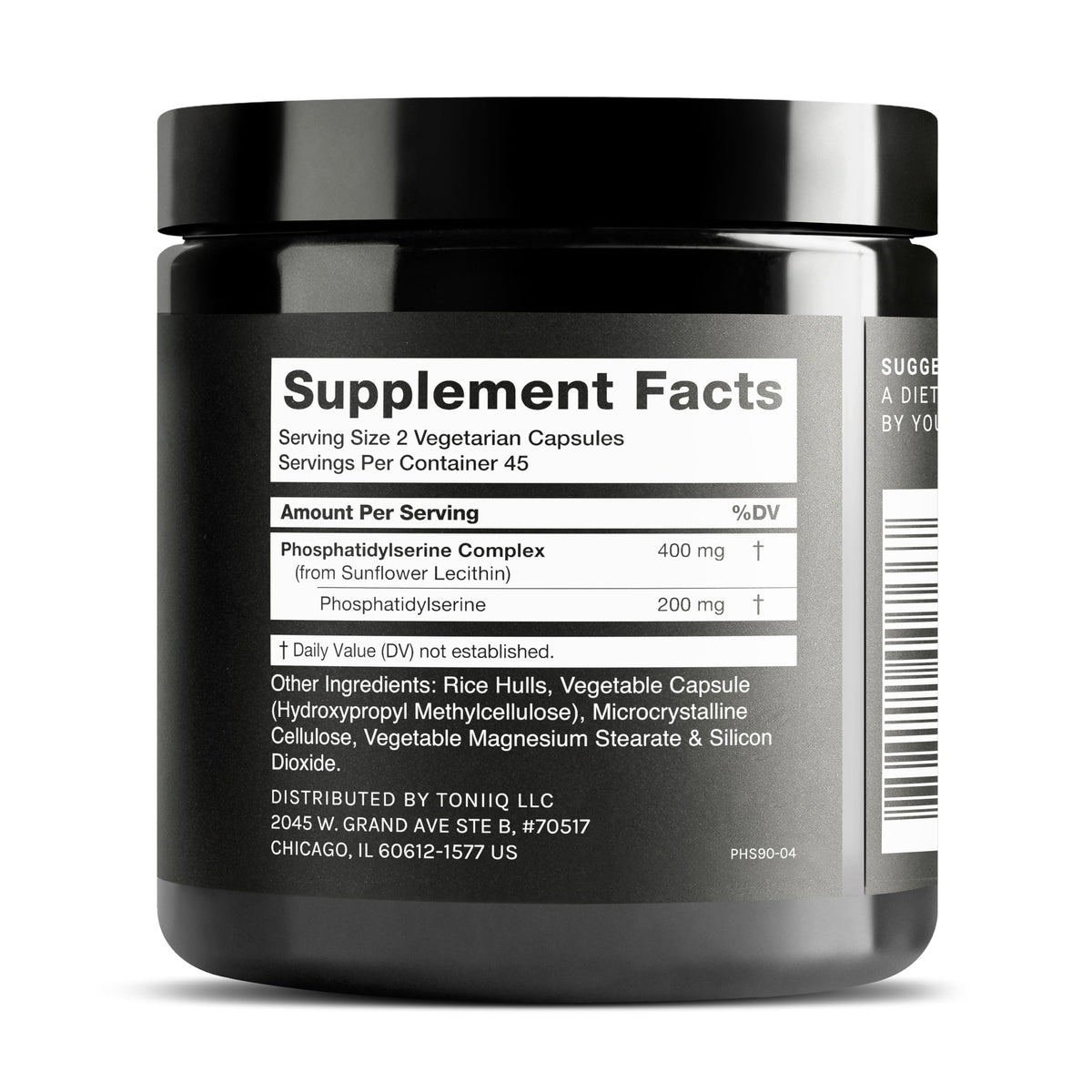 Toniiq Phosphatidylserine - 400mg Formula - World’s First 50% Purity - Highest Purity in the US - Soy Free Phosphatidylserine Supplement