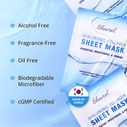 Ebanel 10 Pack Collagen Face Mask with Hyaluronic Acid, Vitamin C, Peptide, Aloe, Instant Brightening Hydrating Face Masks Skincare Korean Sheet Mask, Skin Firming, Lifting Anti Aging Facial Masks Ebanel buy supplements Au