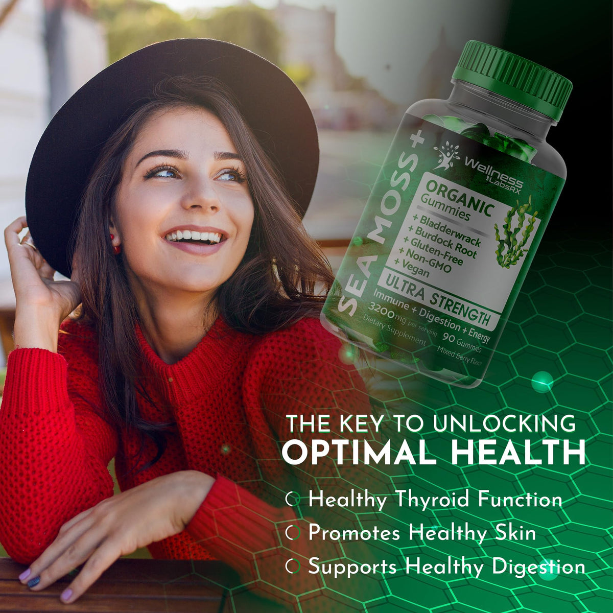 WELLNESS LABSRX Sea Moss Gummies, 3200mg Organic Seamoss, Irish Sea Moss WELLNESS LABSRXBuy Supplements Australia