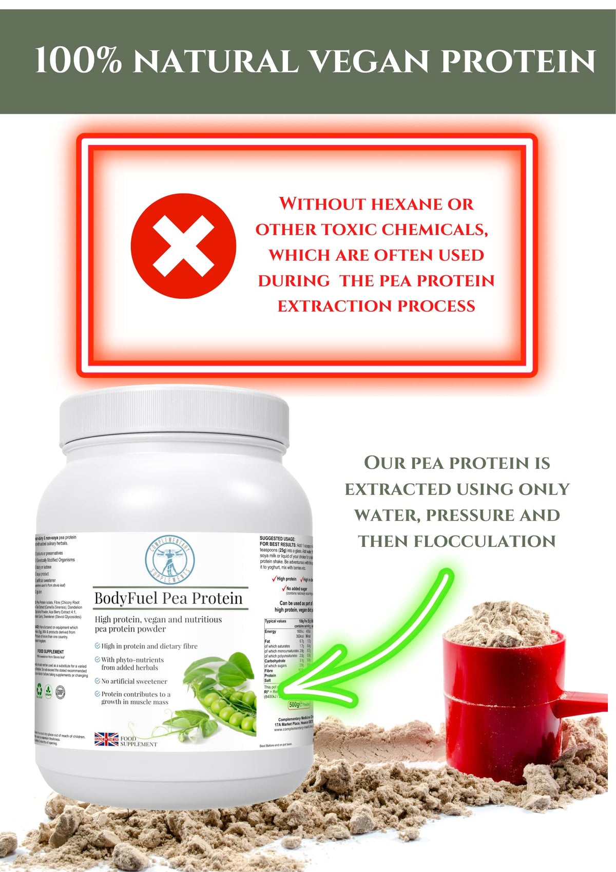 Complementary Supplements - BodyFuel Hypoallergenic Pea Protein Isolate Powder Plus Phytonutrients Complementary SupplementsBuy Supplements Australia