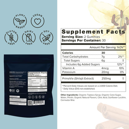 Organifi - Shilajit Gummies - Supports Natural Energy and Strength - Vanilla Cinnamon OrganifiBuy Supplements Australia