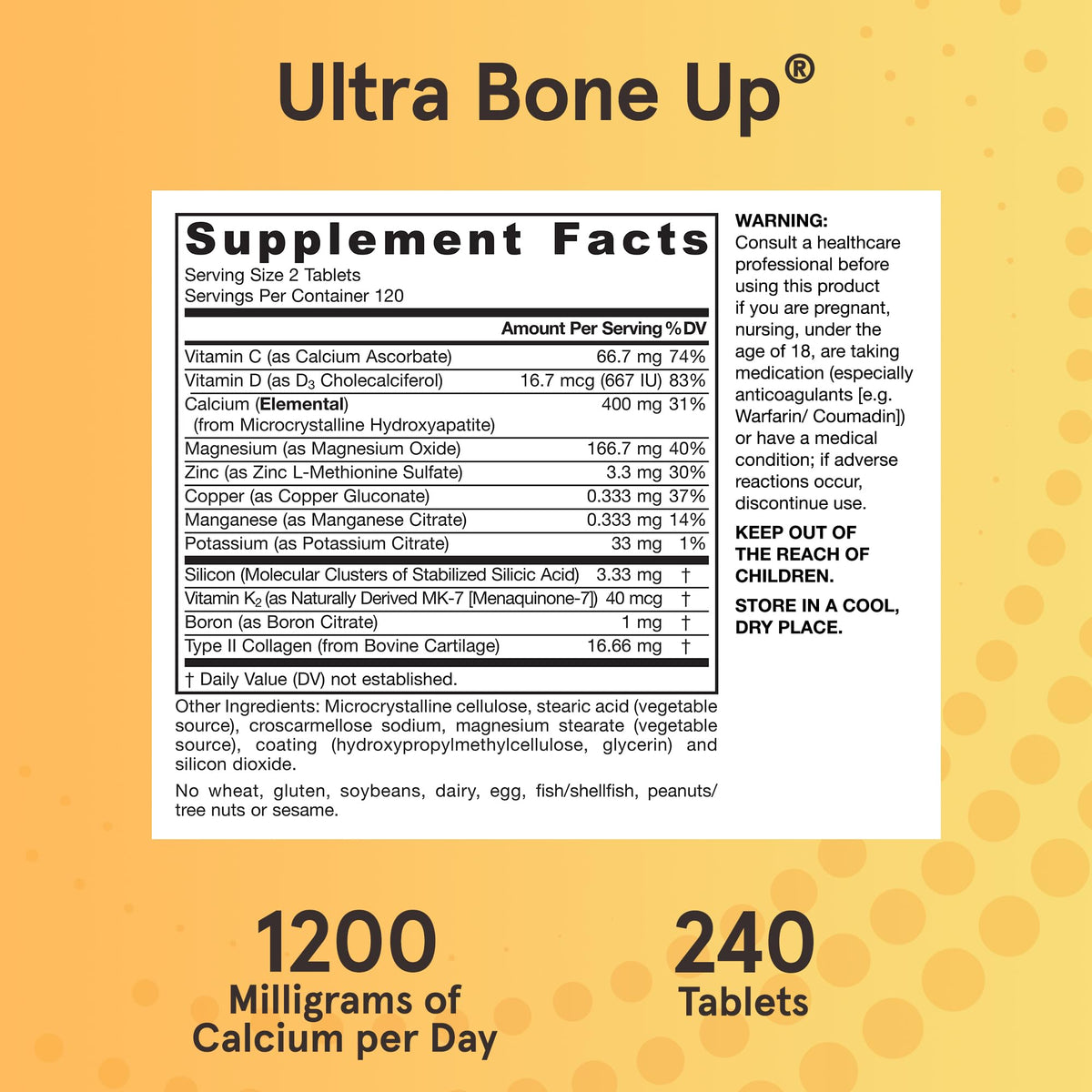 Jarrow Formulas® Ultra BoneUp®, Includes MK-7 and Silicon for Added Bone Support, 240 Bone Health Tablets Jarrow FormulasBuy Supplements Australia