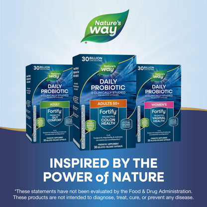 Nature's Way Fortify 50+ Daily Probiotic for Men & Women, 30 Billion Live Cultures, Colon, Digestive, and Immune Health Support* Supplement, 30 Capsules Nature's Way buy supplements Au