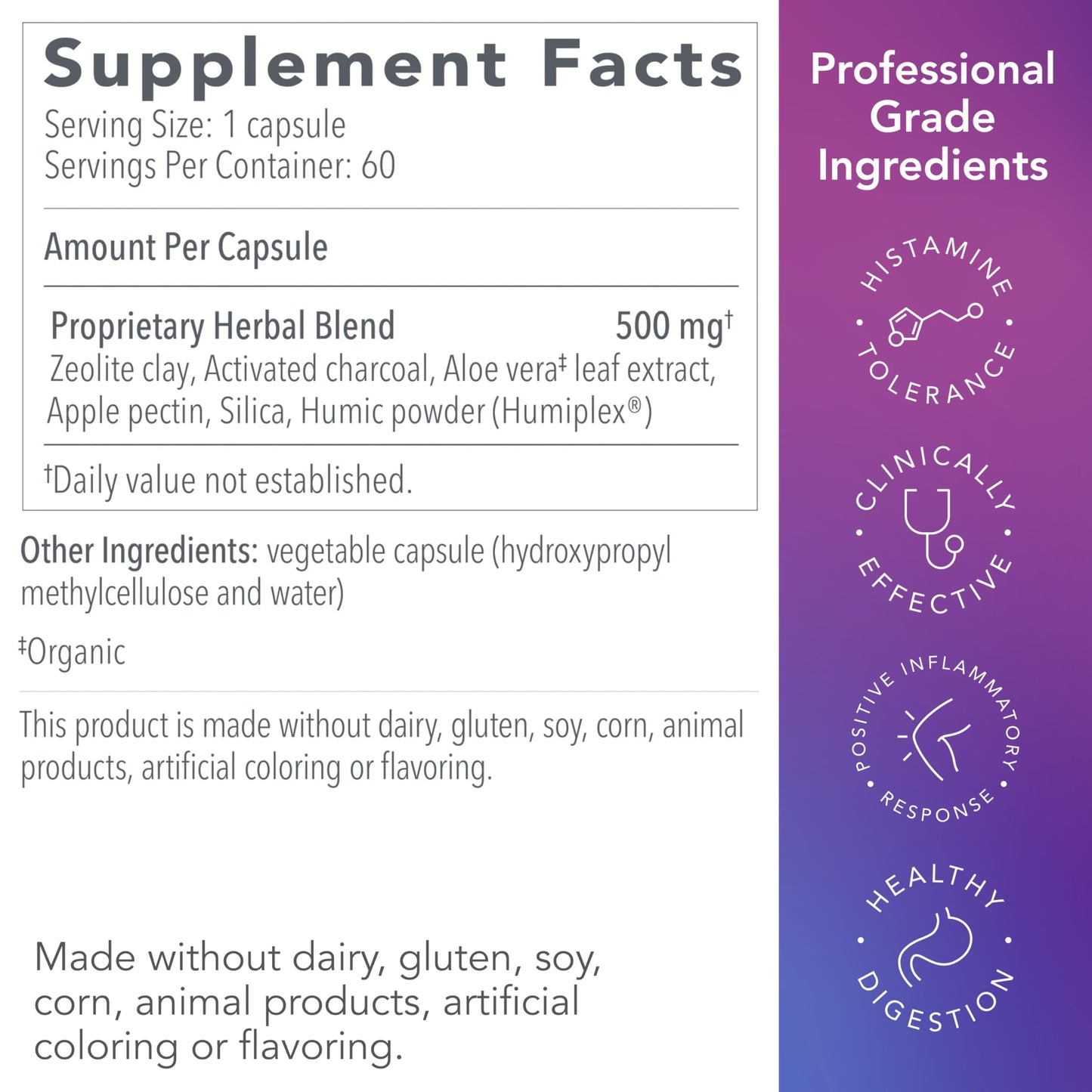 Biocidin G.I. Detox+ Activated Charcoal Binder & Zeolite Detox Supplements with Silica - Helps Bind & Clear Toxins - Supports Full Body Cleansing and May Reduce Bloating (60 Capsules) Bio-Botanical ResearchBuy Supplements Australia