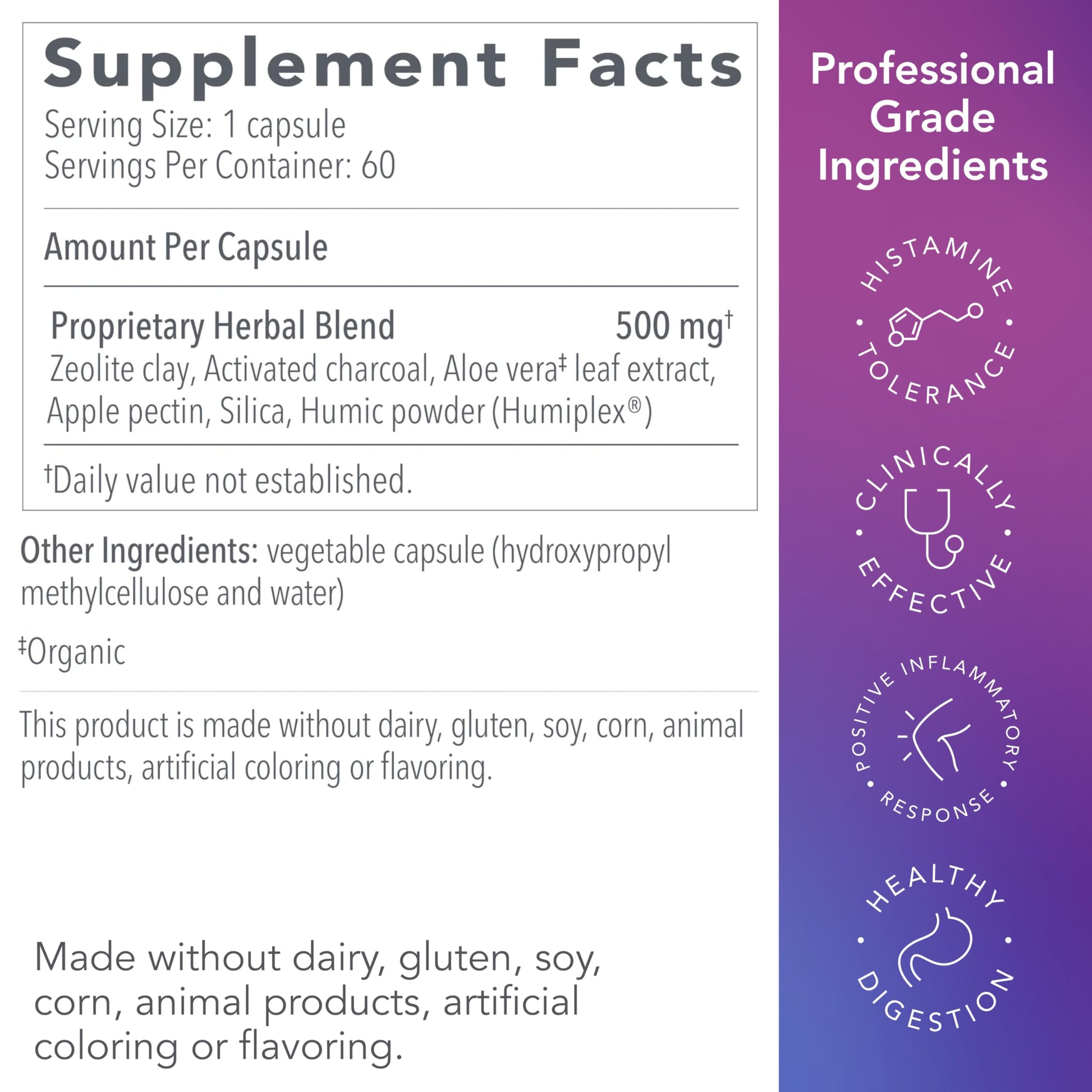 Biocidin G.I. Detox+ Activated Charcoal Binder & Zeolite Detox Supplements with Silica - Helps Bind & Clear Toxins - Supports Full Body Cleansing and May Reduce Bloating (60 Capsules) Bio-Botanical ResearchBuy Supplements Australia