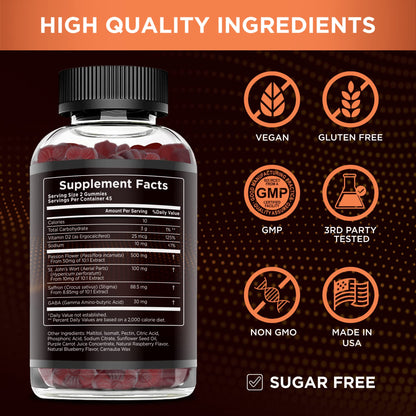 Effective Nutra Saffron Gummies for Adults 88.5mg - Mood Support & Stress Relief with GABA, Passion Flower - 5-in-1 Formula - Sugar-Free, Vegan, Non-GMO, Made in USA - 90 Count (45-Day Supply) Effective Nutra buy supplements Au