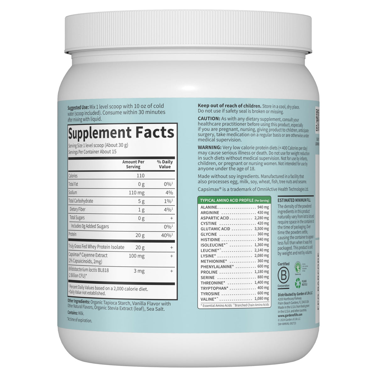 Garden of Life Sport Whey Plus Weight Management with Amino Energy - 20g of Grass Garden of LifeBuy Supplements Australia
